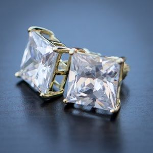 14k Gold Lab Diamond Solitaire Earrings